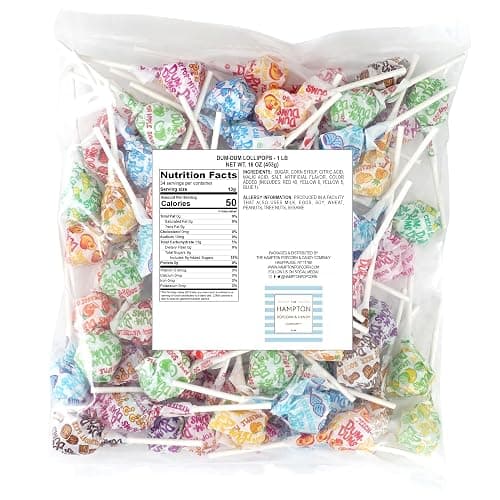 DUM DUMS Original Mix Lollipops, 1 lb Bag (60 Pieces Approx.), Gluten Free Hard Candy, Assorted Flavors, Individually Wrapped Lollipops, The Hampton Popcorn & Candy Company thumbnail 2