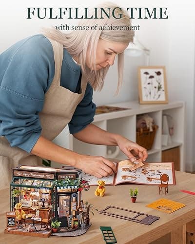 Rolife DIY Miniature House Kit 1:18 Coffe&Bar Dollhouse Diorama Model, Build Mini House Building Kit with LED Light Hobby Crafts for Adults Gift for Him Her (Tipsy Restaurant) thumbnail 7