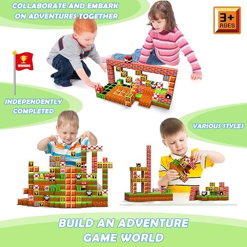 Magnetic Blocks - 200PCS Build 3D Magnet Building Toys World with Magnetic Tiles, STEM Kids Sensory Toys, Toy Magnet Building Set B-Day Gifts for Age 3 4 5 6-10 Year Old Boys Girls thumbnail 6