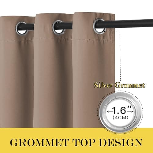 NICETOWN Blackout Blinds for Patio Door - Sliding Door Insulated Blackout Curtains, Extra Wide Curtain for Villa/Hall/Parlor (100 inches W x 84 inches L, Cappuccino) thumbnail 3
