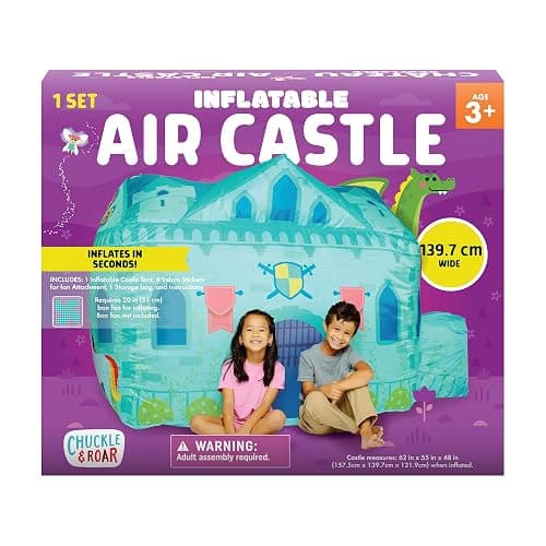 Chuckle & Roar Inflatable Air Castle Play Tent – 4.5 Ft Tall Indoor Inflatable Castle, No Poles Needed, Inflates with Box Fan (Not Included) – Pretend Play Fort for Kids Ages 3+ thumbnail 4