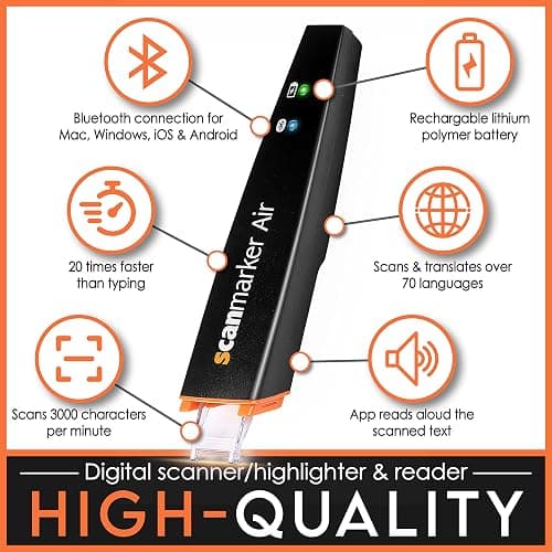 Scanmarker Air Reading Pen & Pen Scanner | Translator Pen for Dyslexia, Students & Professionals - Compatible with Mac, Windows, iOS & Android thumbnail 4
