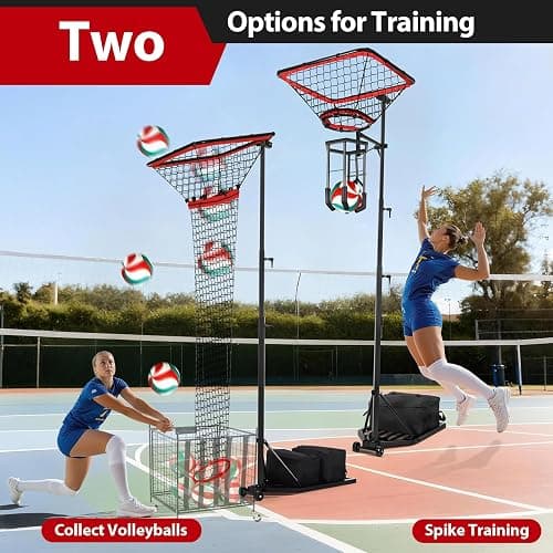 AugFir Volleyball Setter & Spike Trainer, Adjustable Height 93"-126" Volleyball Trainer with 88LBS Sandbag Base & Transport Wheels, Solo Practice Tool for Indoor & Outdoor Use Spiking & Drills thumbnail 6