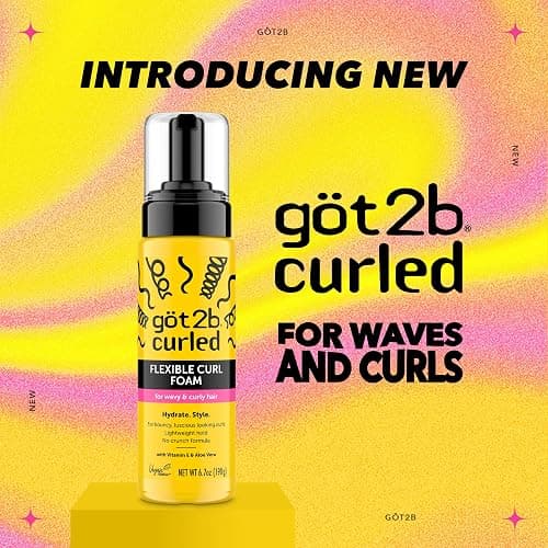 Got2B Curled Flexible Curl Foam, 6.7 Fl Oz, Hair Mousse for Frizz Control and Heat Protection, Lightweight Hold, No-Crunch Definition for Wavy & Curly Hair Styling, Aloe Vera & Vitamin E Infused thumbnail 2