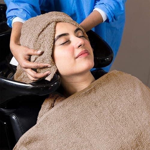 Avalon Towels Salon Towel - Beige Hand Towels Bulk Pack of 24 - 100% Cotton Absorbent Spa, Facial & Gym Towel for Working Out - 16x27 Inches (Not Bleach Proof) thumbnail 6
