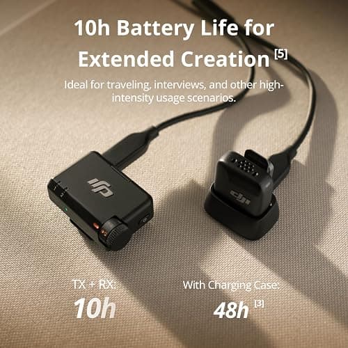 DJI Mic Mini (1 TX + 1 RX), Wireless Lavalier Microphone for iPhone/Camera/Android, Ultralight, Detail-Rich Audio, Noise Cancelling, Automatic Limiting, Vlog, Streaming, 400m Transmission thumbnail 4