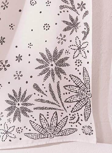 Neasow Bohemian Tapestry Wall Hanging, Beige White Floral Tapestry with Dotted Daisy Medallion Print Bedroom Boho Hippie Home Decor, 36×48 inches thumbnail 5