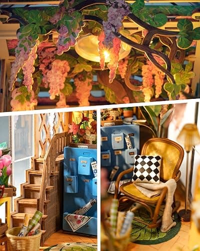 Rolife DIY Book Nook Kit Wooden 3D Puzzle Bookends 9.5" Garden House Miniature Kit with LED Bookshelf Decor Arts and Crafts for Adults Family Project Hobby Creative Gifts for Girls Boys Christmas thumbnail 3