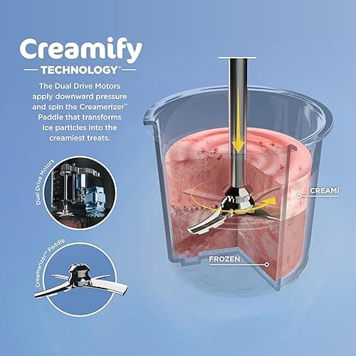 Ninja NC301 CREAMi Ice Cream Maker, for Gelato, Mix-ins, Milkshakes, Sorbet, Smoothie Bowls & More, 7 One-Touch Programs, with (2) Pint Containers & Lids, Compact Size, Perfect for Kids, Silver thumbnail 3