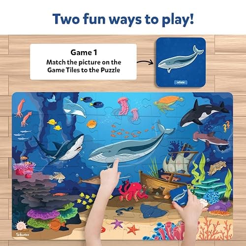 Skillmatics Floor Puzzle & Game - Piece & Play Underwater Animals, Jigsaw & Toddler Puzzles, Educational Toy, Gifts for Boys & Girls Ages 3, 4, 5, 6, 7 (48 Pieces, 2 x 3 feet) thumbnail 4