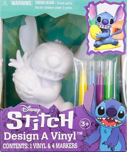 Disney Stitch Design A Vinyl – Pineapple Edition – Disney DIY Vinyl Craft Set for Kids with Washable Markers – Creative Coloring Activity for Ages 4+ - Image 1