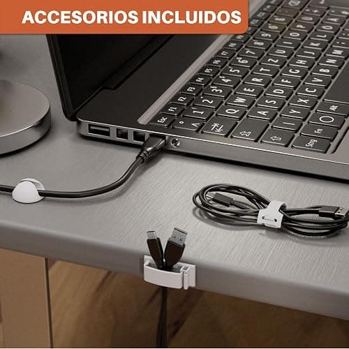 Zenacasa Organizador de Cables Escritorio de Acero Blanco - Montaje Sencillo - Bandeja para Cables Robusta y Práctica thumbnail 5