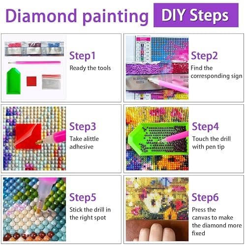 JXDXDJ 5D Diamond Painting Kits for Beginners,Ancient Tree Full Drill Diamond Art Kits for Adults,DIY American Flag Round Diamond Dots for Adults Crafts,Gem Painting Home Wall Decor 13.78x13.78 Inch thumbnail 8
