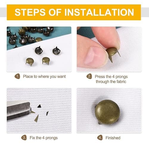 100Pcs 16mm Silver Round Dome Studs Metal Claw Beads Nailhead Rivets Spike Studs Spots Punk Rock DIY for Leather Craft Clothes Belt Bag Shoes Bracelet Accessories thumbnail 5
