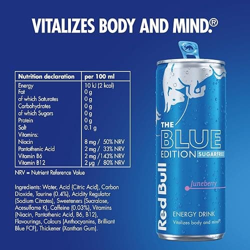 Red Bull Energy Drink Sugar Free Blue Edition Juneberry 355 ml x12 thumbnail 2
