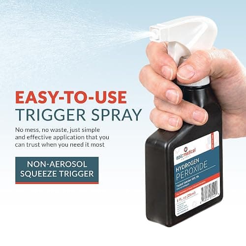Epic Medical Supply Hydrogen Peroxide Spray 3% USP - First Aid Antiseptic for Cuts & Scrapes - Multi-Purpose Cleaner - 8oz / 236ml Trigger Spray Bottle (1) thumbnail 4