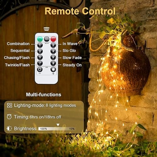 JMEXSUSS 2 Pack Fairy Lights Battery Operated with Remote, Warm White | Total 400LED 132ft String Lights, Twinkle Fairy Lights for Bedroom, Classroom, Dorm, Tree, Party, Patio, Indoor Outdoor Decor thumbnail 5