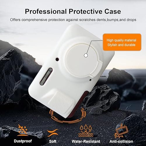 RAIALL Case for KODAK PIXPRO FZ55 Digital Camera, Soft Silicone Protective Case for KODAK PIXPRO FZ55 Vlogging Camera, Lightweight FZ55 Camera Case Cover Grip Body Skin, White thumbnail 6