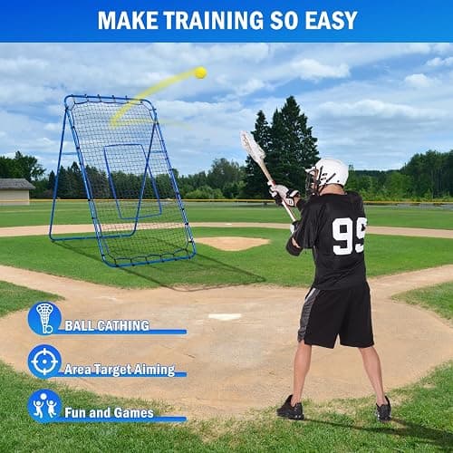 Volleyball Lacrosse Rebound Net Pro, WINTHAI Lacrosse Rebounder for Backyard, 7x4FT/6x4FT/4x4FT Bounce Back Net with Target Strike Zone, Easy Quick Setup, Volleyball Baseball Softball Soccer Training thumbnail 6