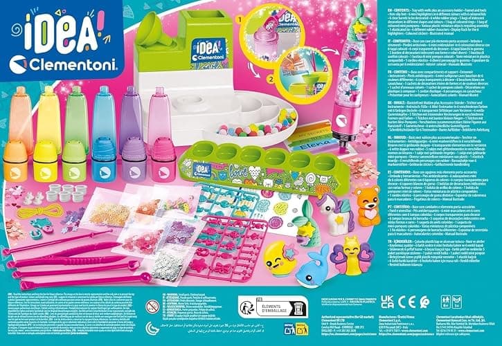 Laboratorio degli Evidenziatori Personalizzati - Kit Creativo per Bambini 6+ Anni, con 50+ Accessori e 6 Evidenziatori Personalizzabili + Omaggio portachiave e penna 6 in 1 pailettes thumbnail 2