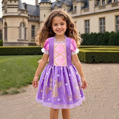 Meland Princess Dress Up - Dress Up Clothes for Girls with Toys,Christmas Birthday Gift for Toddler Girls 3,4,5,6,7,8 Years thumbnail 9