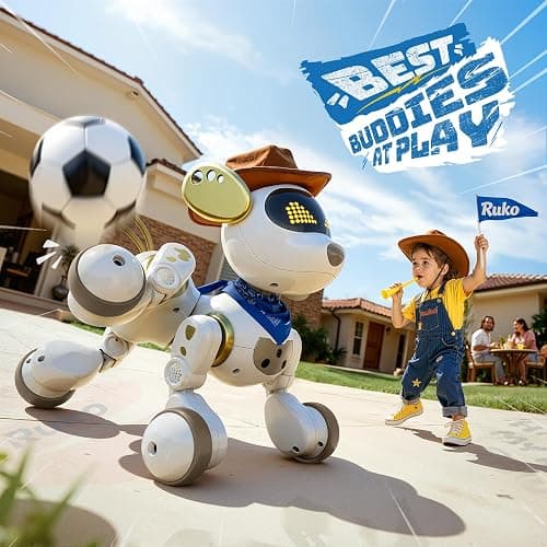 Ruko 18011 Smart Robot Dog, Interactive Puppy with 30 LED Expressions, 20 Actions & 50 Programmable Commands, Voice & Touch Control, Toy for Kids Age 3+ thumbnail 3