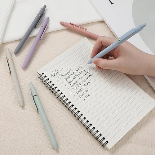 FIOVER Gel Pens, 6pcs 0.7mm Fine Point Black Ink, Smooth Writing Pens for Journaling, Nurse Aesthetic Cute Office School Supplies, Gifts for Women and Men (6Pcs Morandi-Black Ink) thumbnail 2