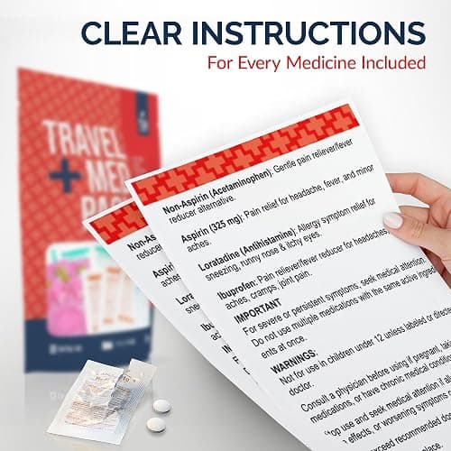 Travel Medicine Kit - 78-Piece TSA-Friendly Med Pack for Flights, Cruises & International Travel | Individually Wrapped Medication Essentials for Any Occasion thumbnail 8