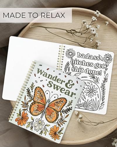Beautiful Coloring Book Set of 2 for Adult Relaxation - Funny Coloring Books with Floral Designs for a lot of Laughs - The Perfect Stress-Relieving Gift for Women thumbnail 3