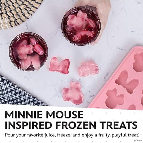 Disney Minnie Mouse Silicone Ice Cube Tray – 2 Pack Ice Trays for Freezer with Fun Minnie Mouse Ice Molds – Flexible BPA-Free Silicone Molds for Ice, Chocolate, and More (Minnie (Pink)) thumbnail 6