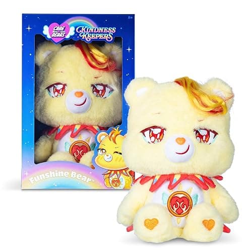 Basic Fun Care Bears 35cm Kindness Keepers Plush – Funshine Bear Eco-Friendly Soft Toy with Cute Expression & Belly Badge – Adorably Collectible Plush for Kids & Fans thumbnail 3