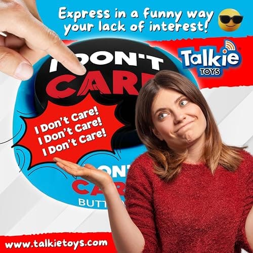 Talkie Toys Products I Don't Care Button - Plays 8 Hilarious IDC Sayings - Office Humor & Stress Relief - Funny Gift & Stocking Stuffer thumbnail 3
