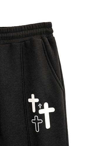 WDIRARA Men's Graphic Printed Stacked Sweatpants Flared Leg Y2K Drawstring Waisted Casual Jogger Pants with Pockets thumbnail 4