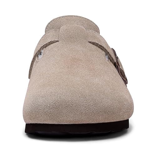 KIDMI Women's Fur Lined Suede Clogs Fuzzy Cork Footbed Mules Slip On Winter Potato Shoes thumbnail 5