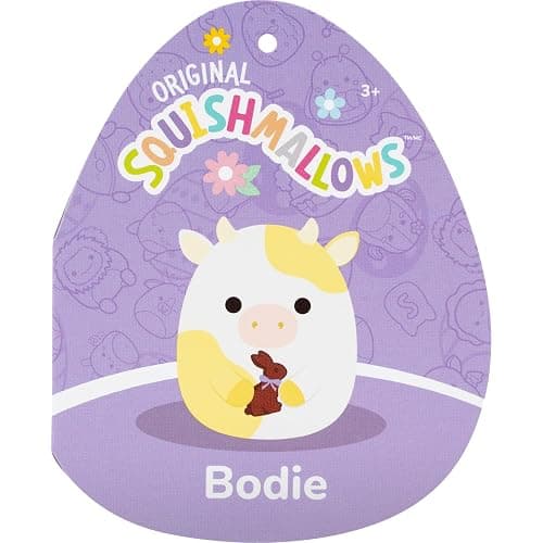 Squishmallows Original 8in Bodie The Yellow Spotted Cow Wrapped in Flower Stems – Official Jazwares Easter Plush (Little) thumbnail 7