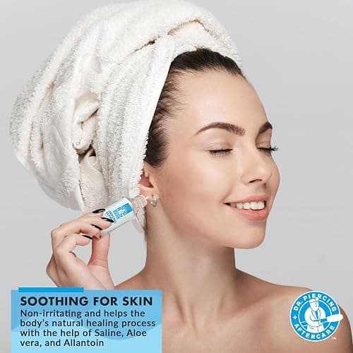 DR. PIERCING AFTERCARE Keloid Bump Solution Drops 15mL - Gentle Saline Formula with Provitamin B5 for Bump Care - Nose Ear Belly Lip Aftercare Cleaner (15 mL, 2-Pack) thumbnail 7