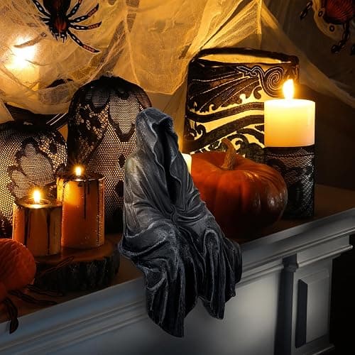 SHOWFEICAT Resin Tabletop Gothic Decor Sitting Statue, Resin Statue Gothic Decor, Fits On Sturdy Shelf and Has A Cool Mystic Look 5.1 Inch thumbnail 5
