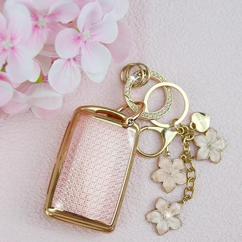 Yekoubo Pink TPU Key Fob Cover with Sakura Flower Keychain Compatible with Mazda 3 6 MX-5 Miata MX-30 CX-5 CX-9 CX-30 CX-50,CX-60 CX-70 CX-90 2025 4-Button Smart Key for Women thumbnail 3