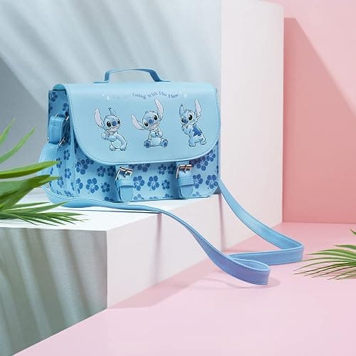 Disney Stitch Handbag Girls & Teenagers Shoulder Bag with Long Strap | Sling Shoulder Bag with Adjustable Straps, Cute Purse with Zip Compartments for Shopping, Vacation, Travel Gifts thumbnail 3