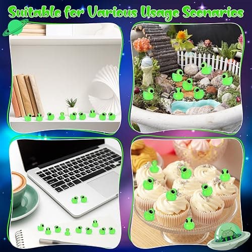 GGSTDDUP 50 Pcs Mini Alien Duck Glow in The Dark Mini Alien Figures Green Resin Ducks Tiny Aliens Ducks Miniature Figurines for Party Favors Garden Patio Yard Landscape Lawn Dashboard Collectible thumbnail 6