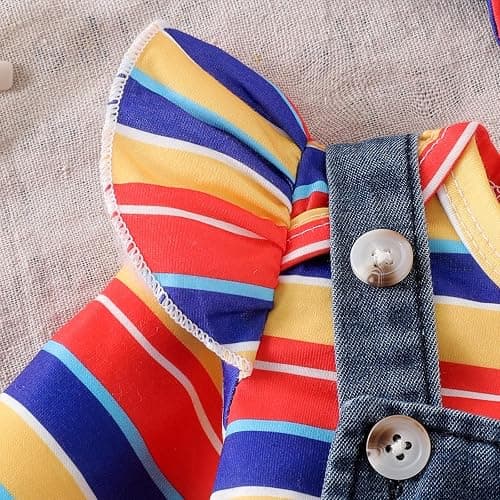 FOCUTEBB Baby Girl Clothes Fall Winter Outfit Long Sleeve Ruffle Romper Plaid Skirt Bow Headband 3 Pcs Set 0-18 Months thumbnail 4