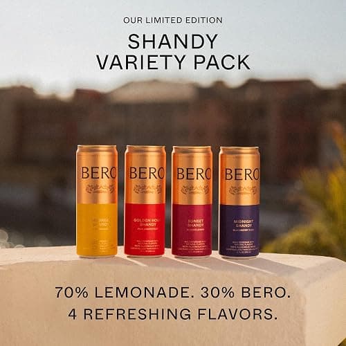 BERO Non-Alcoholic Beer Shandy, Shandy Variety, 12 Pack x 12 Oz Cans | NA Beer by Tom Holland, Refreshing Alcohol Alternative, Ideal For All Celebrations & Parties, Ultimate Summer Drink thumbnail 12