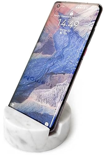 fashciaga Luxurious Marble Cell Phone Stand Holder for Cellphone Tablet On Desk, Countertop, Table, Nightstand. Heavy Real Stone Mobile Phone Stands (Solid) thumbnail 2