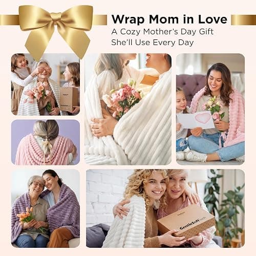 Bedsure GentleSoft White Throw Blanket for Couch - Mothers Gifts Day Birthday Gifts for Women Mom Her, Soft Cozy Fleece Summer Throw Blanket for Girl, Room Home Bedroom Decor, Off White, 50x60 Inches thumbnail 3