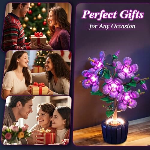 BrickBling Light Compatible with Lego Hibiscus Flower Décor, LED Lighting Compatible with Lego 10372, Light up Your Botanical Collection (Lights Only, Excluding Flower Set) thumbnail 5