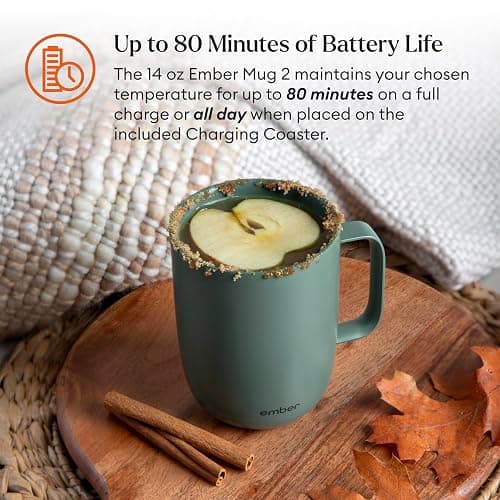 Ember Temperature Control 14oz Smart Mug 2, App-Controlled and Rechargeable Heated Coffee Cup Warmer with Intelligent LED Display, Sage Green. thumbnail 4