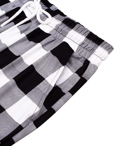 Alimens & Gentle Womens Pajama Pants Plaid Stretch Comfy Lounge Pants Drawstring Waist Sleep Bottoms with Pockets thumbnail 4