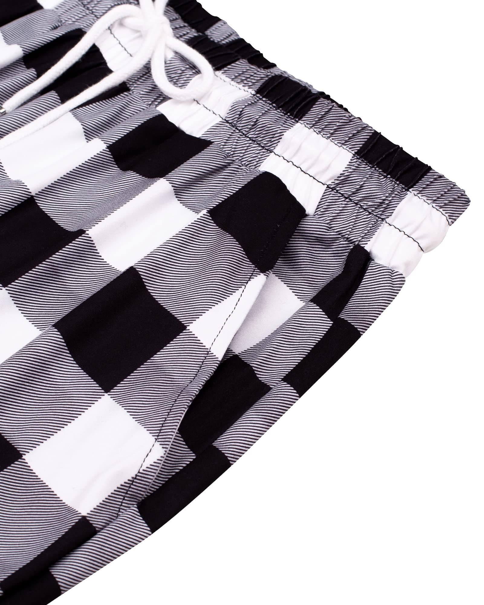 Alimens & Gentle Women's Pajama Pants Stretch Bottoms Cotton Drawstring Lounge Sleepwear with Pockets - Black&white - Medium thumbnail 4