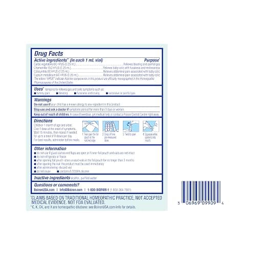 Boiron Camilia Tummy for Colic, Painful Gas, Bloating, & Fussiness- Sterile and Non-Drowsy Liquid Doses - 30 Count (Packaging May Vary) thumbnail 7