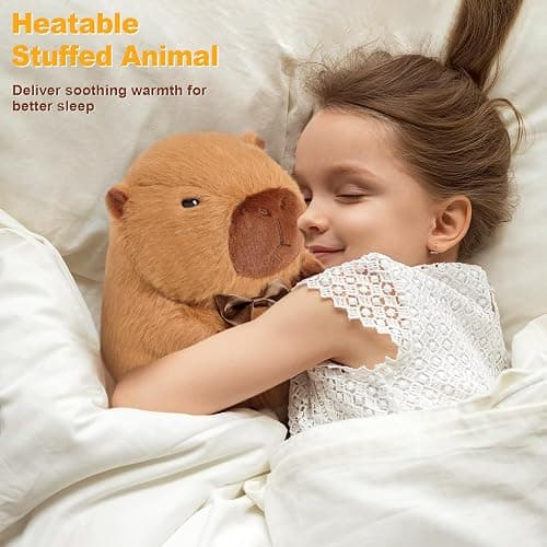 Ditucu Original Capybara Microwavable Weighted Stuffed Animal 2 Lbs Heated Capibara Plush for Warmth Comfort Period Cramps Pain Plushies Toys Gifts for Kids Dark Brown 9 inch thumbnail 6